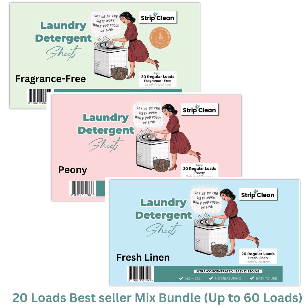 Laundry Sheets Best Seller 3x 20 loads (Fresh Linen, Peony and Fragrance-Free)
